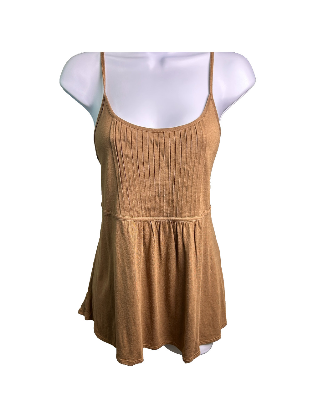 Mossimo Babydoll Empire Waist Spaghetti Strap Tank Top Womens L Pleated Bust